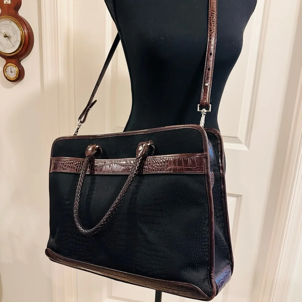 BRIGHTON ❤️ MARTHA BLACK /CHOC CROC BRIEFCASE/Laptop Bag - Picture 5 of 11